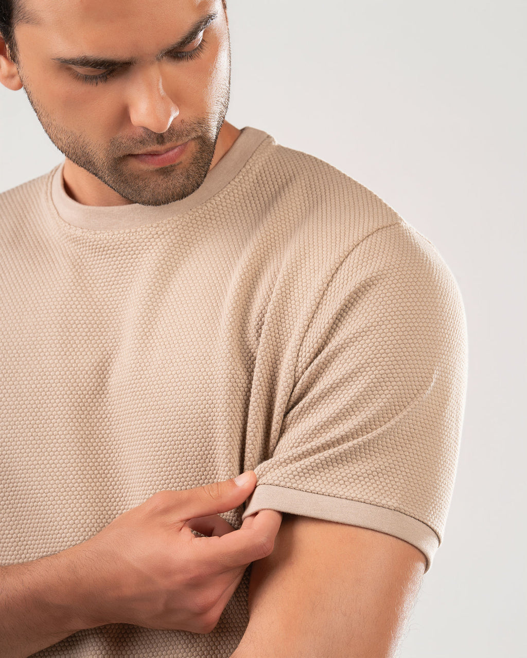 Textured Cotton T-Shirt