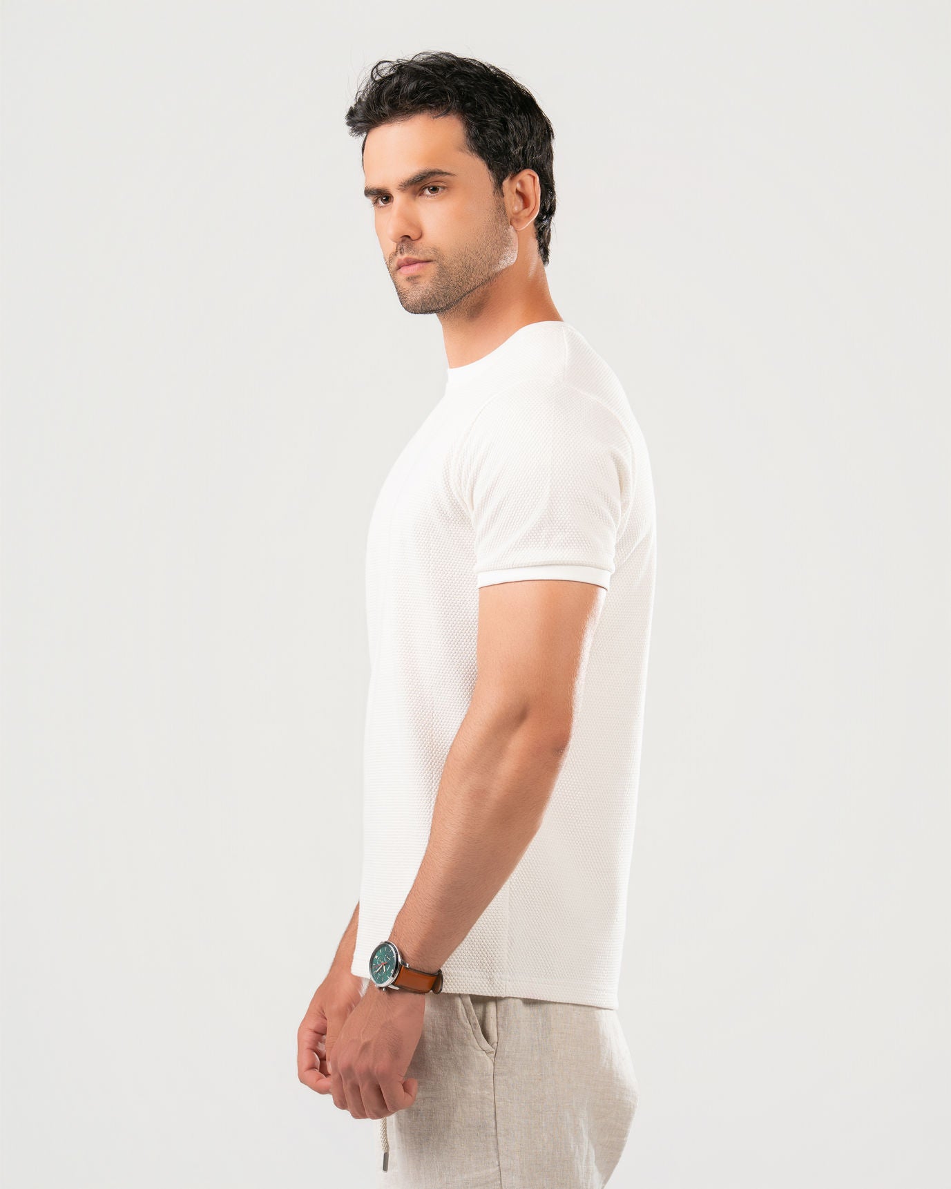 Textured Cotton T-Shirt