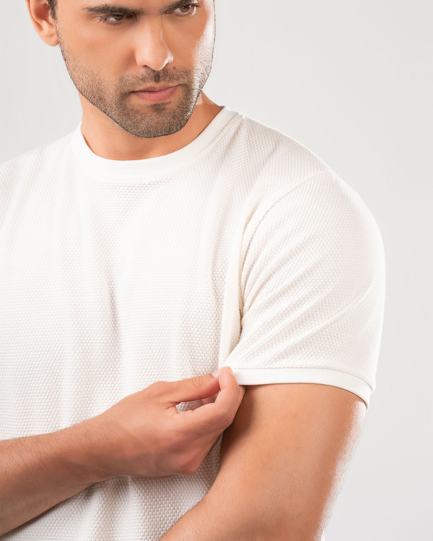 Textured Cotton T-Shirt