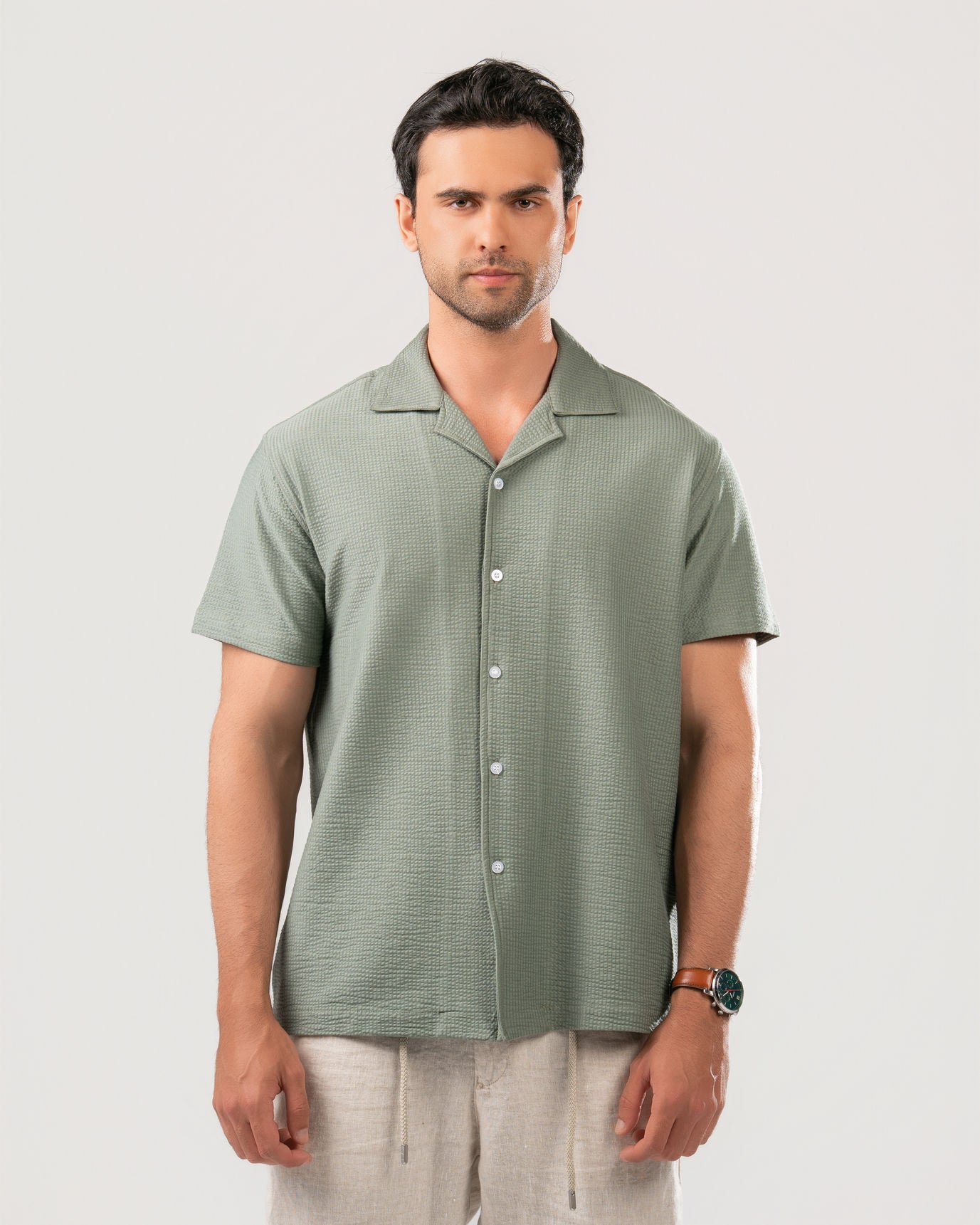 Camp Collar Cotton Shirt