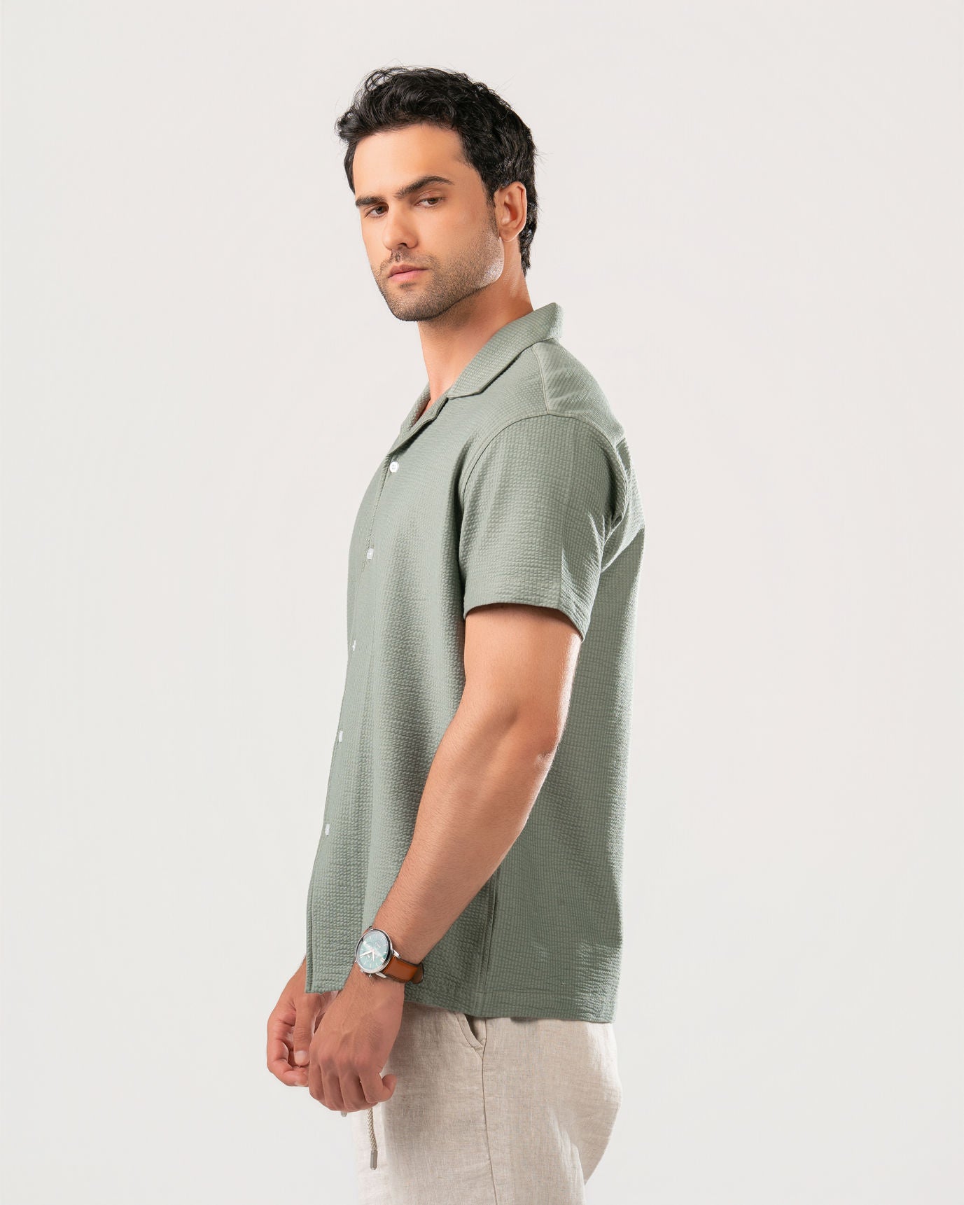Camp Collar Cotton Shirt