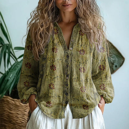 Alexandra™ | Blouse imprimée rétro