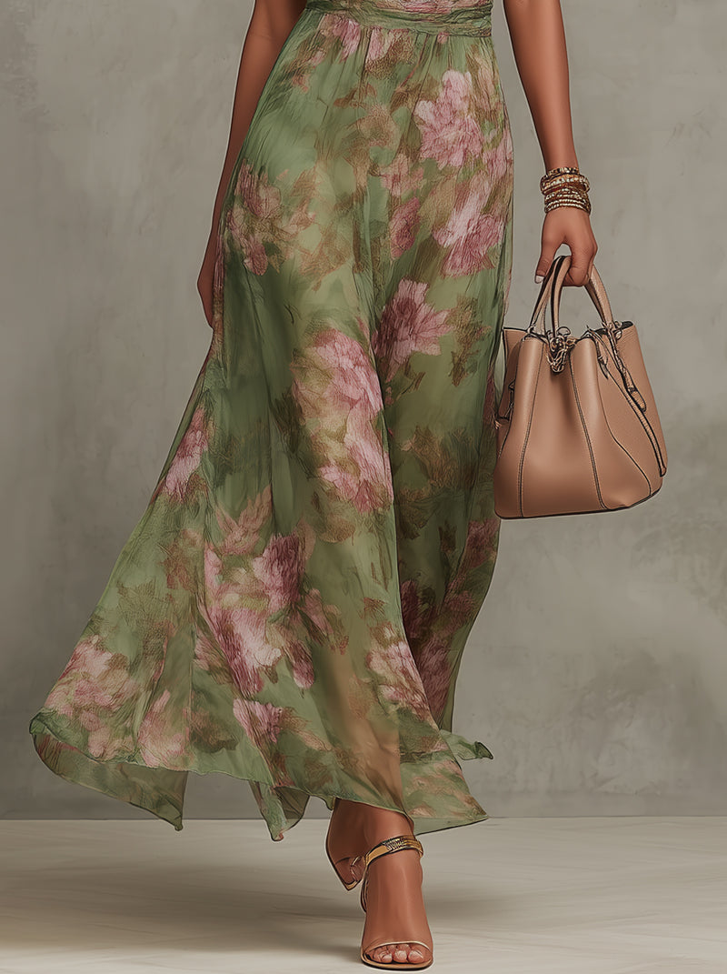 Serena™ | Robe maxi à col halter fleurie