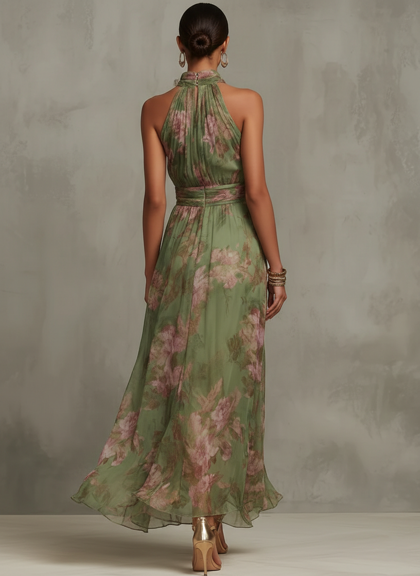Serena™ | Robe maxi à col halter fleurie