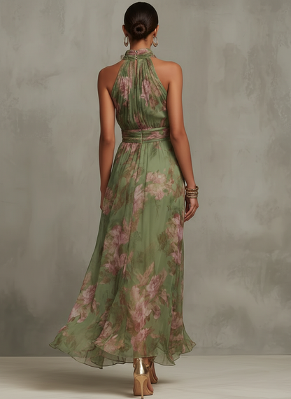 Serena™ | Robe maxi à col halter fleurie