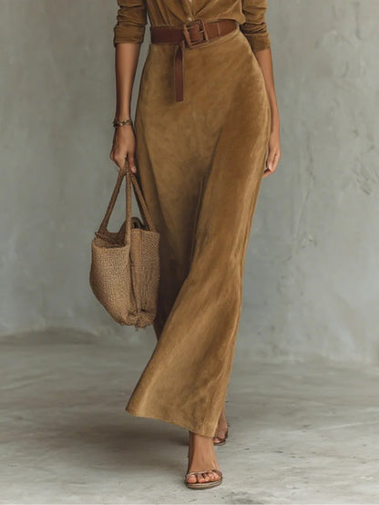 Azaria™ | Robe longue en daim