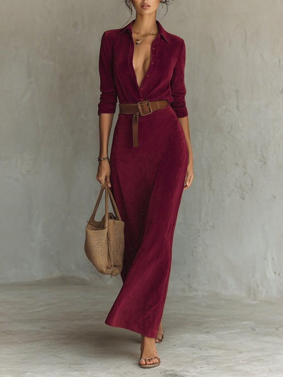 Azaria™ | Robe longue en daim
