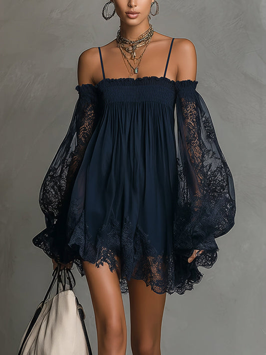 Noemi™ | Mini-robe en mousseline à épaules dénudées