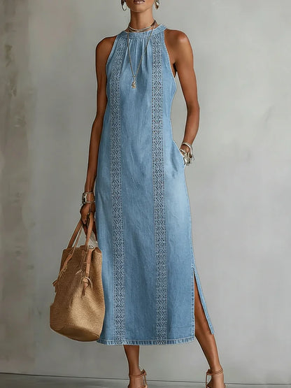 Julia™ | Robe en jean à dentelle rétro