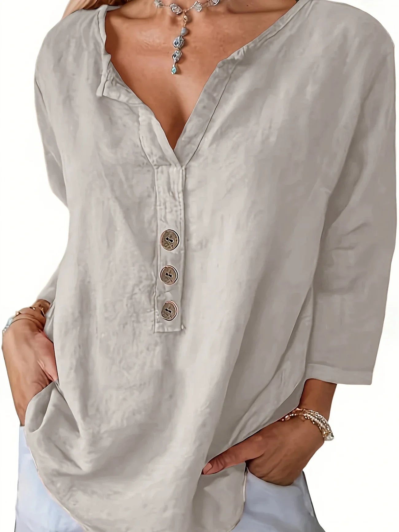 Solénya™ | Blouse Coton-Lin