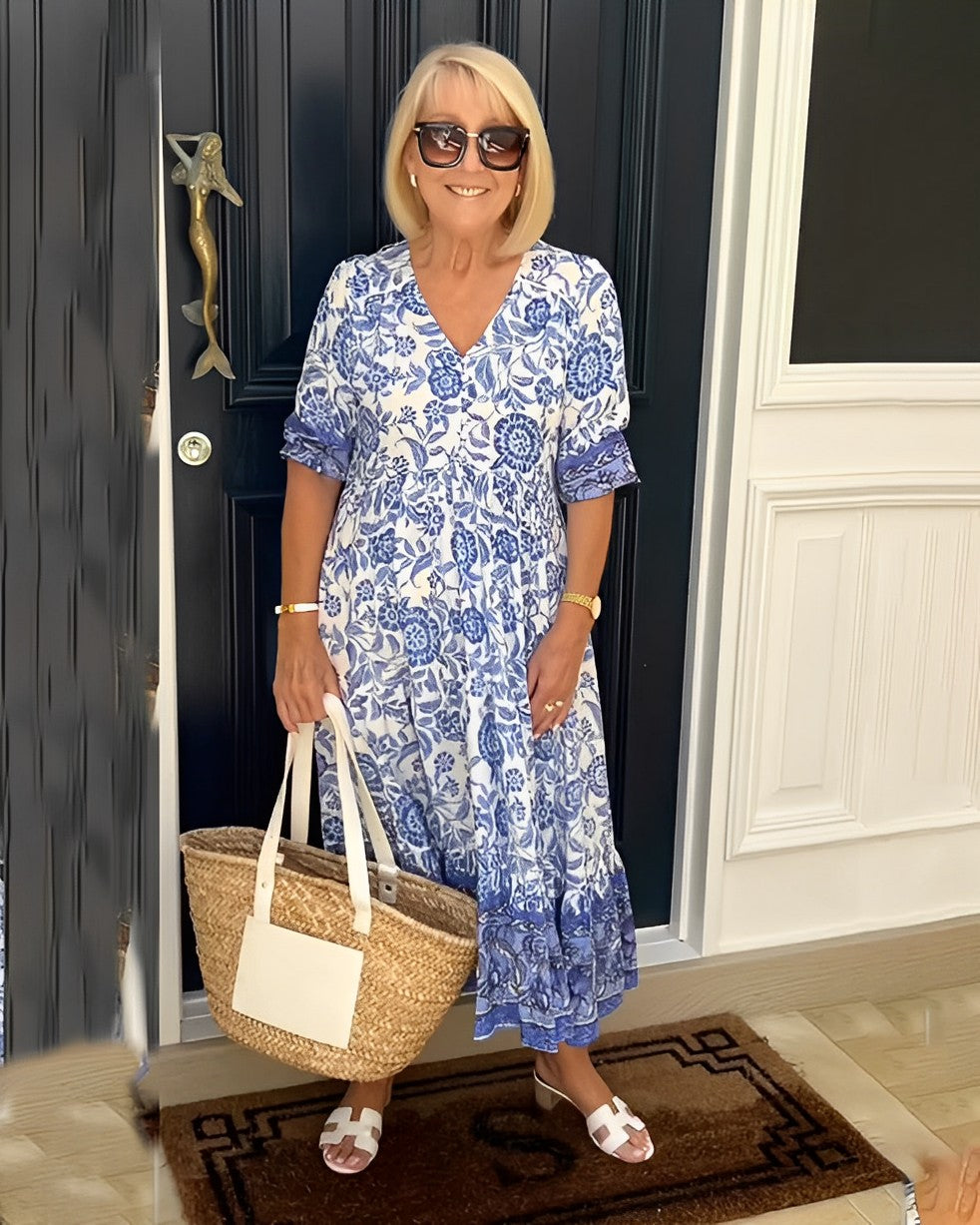 Keysha™ | Robe florale élégante à col en V