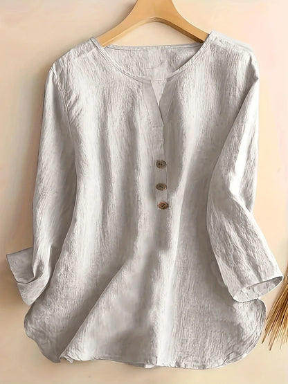 Solénya™ | Blouse Coton-Lin