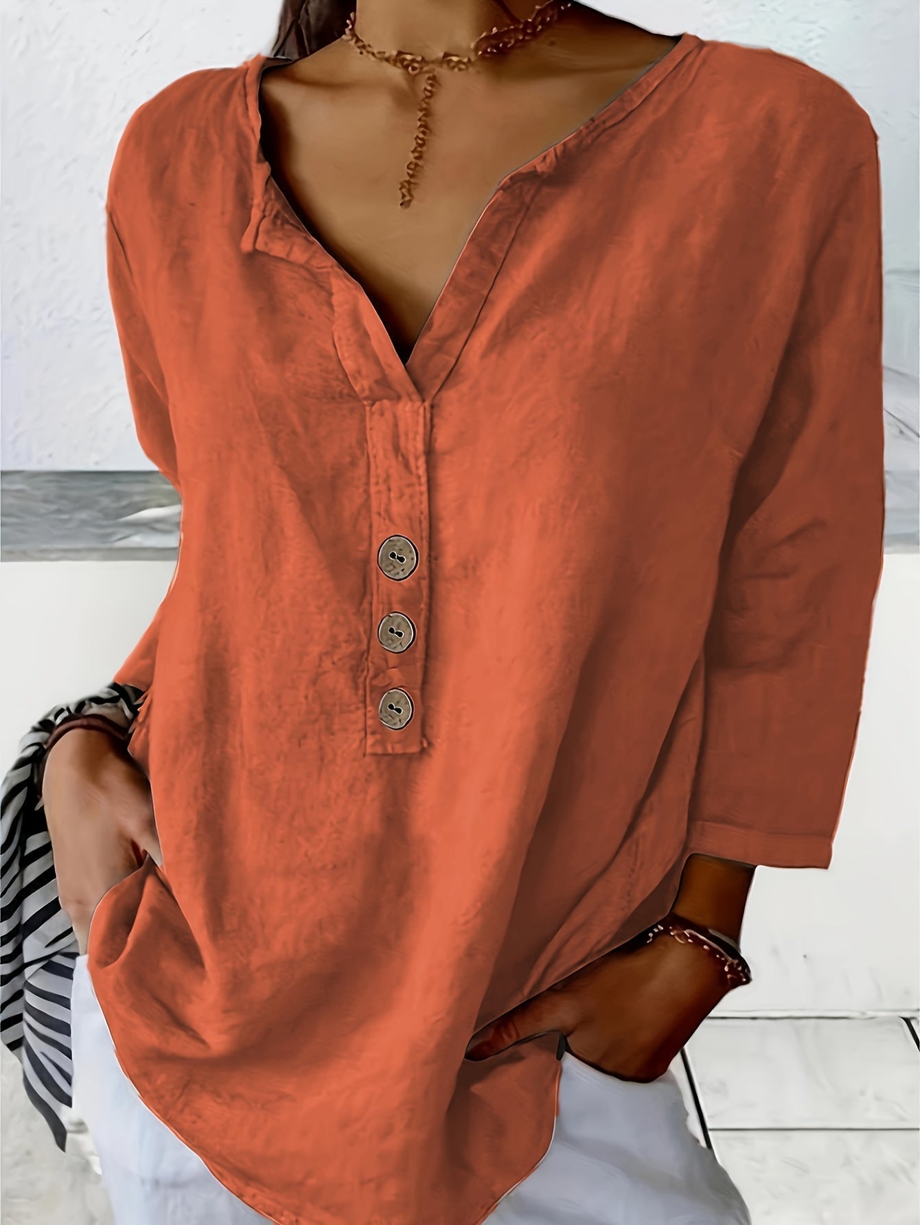 Solénya™ | Blouse Coton-Lin