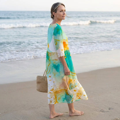 Keely™ | Robe Coton Fleurie Col Rond