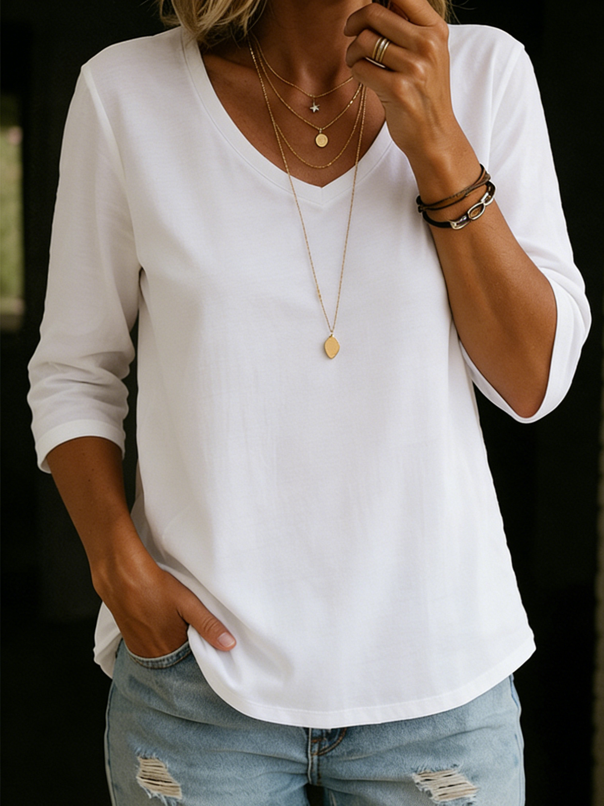 Inah™ | T-shirt à col en V
